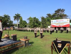 Polres Way Kanan Gelar Upacara Sertijab Kasatresnarkoba