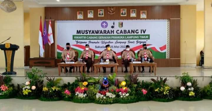 Wakil Bupati Lampung Timur Azwar Hadi membuka acara Musyawarah Cabang IV Kwartir Cabang Gerakan Pramuka