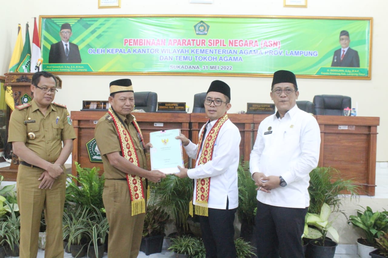 Kunjungan Kerja Kepala Kantor Wilayah Kementerian Agama Provinsi Lampung Dihadiri Bupati Lampung Timur
