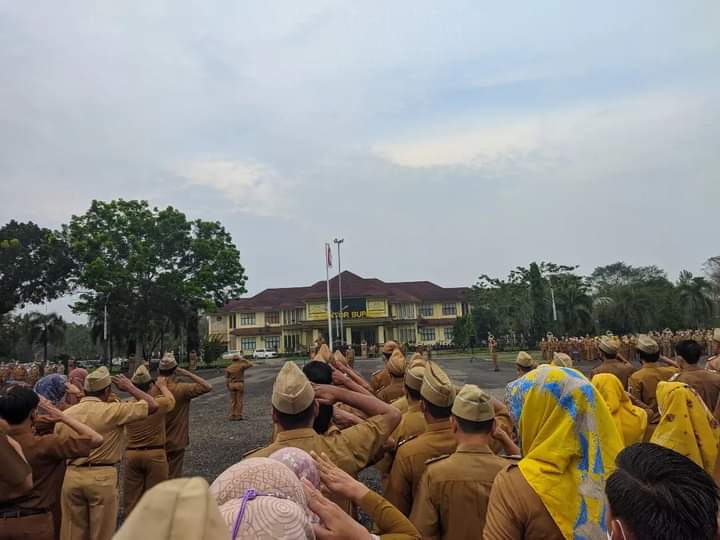 Bupati Lampung Timur Apresiasi semangat Peserta Apel yang tinggi, Bukti kedisplinan ASN