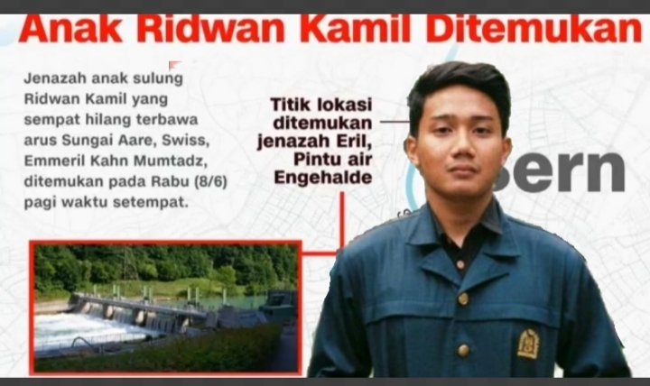 Jenazah Eril Putra Sulung Ridwan Kamil Ditemukan