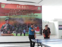 Guna Jaga Kebugaran Tubuh, Danrem 064/MY Melaksanakan Olahraga Tenis Meja