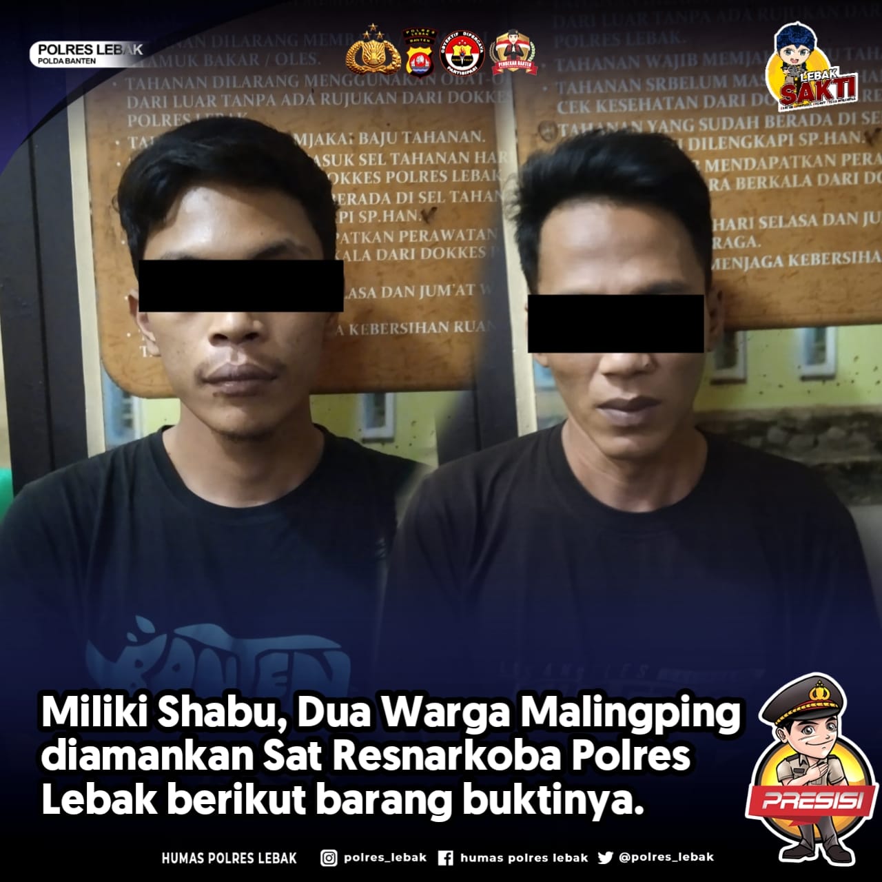 Miliki Shabu, Dua Warga Malingping ditangkap Sat Resnarkoba Polres Lebak Polda Banten