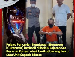 Pelaku Curanmor berhasil ditangkap Sat Reskrim Polres Lebak setelah beraksi di daerah Sajira