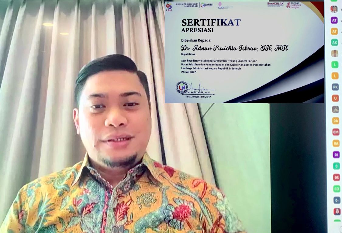 Narasumber di Young Leaders Forum LAN RI, Adnan Paparkan Program Strategis Pemkab Gowa