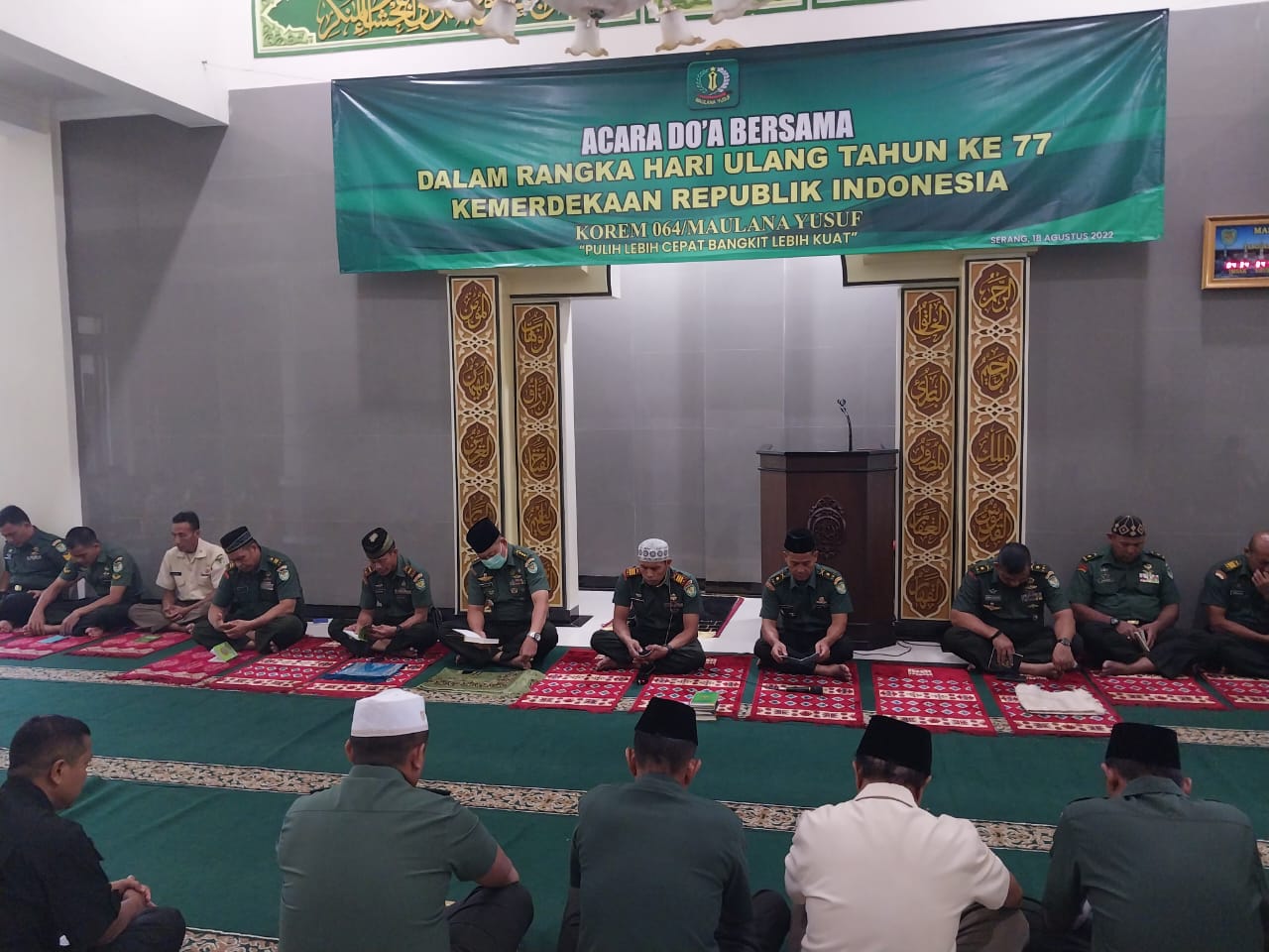 Peringati HUT Kemerdekaan Republik Indonesia, Korem 064/MY Gelar Doa Bersama