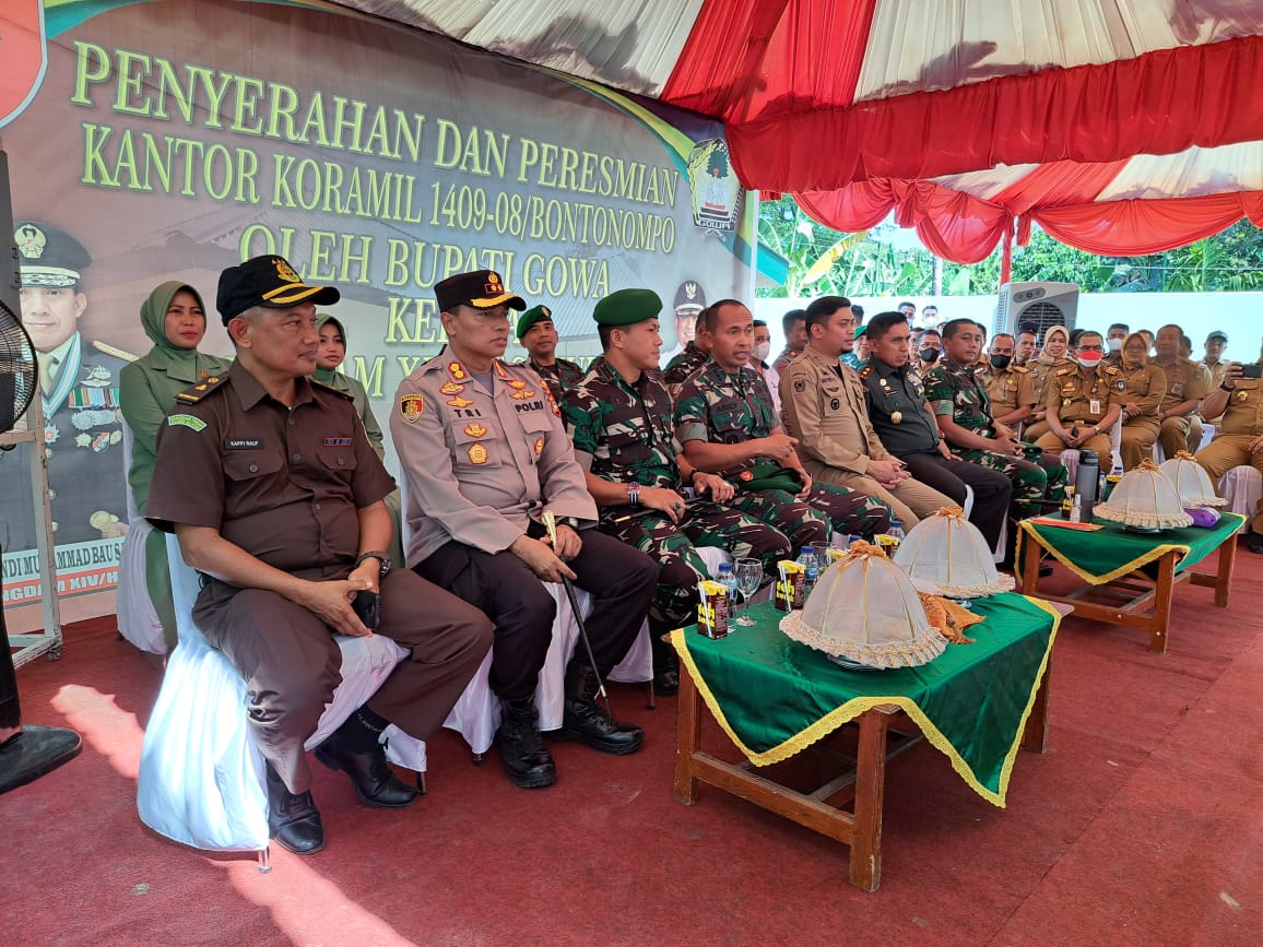 Kapolres Gowa Hadiri Penyerahan dan Peresmian Kantor Koramil 1409-08/Bontonompo