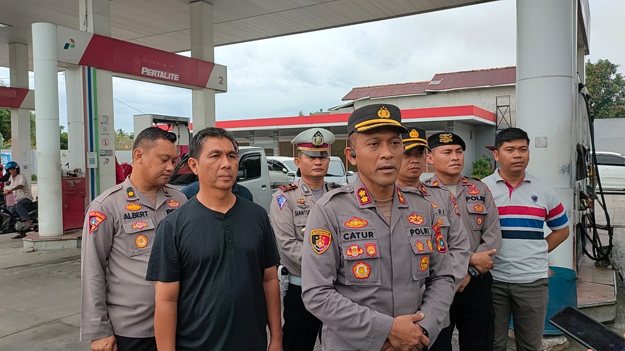 Kapolres Bangka Barat Sidak dan Tinjau langsung situasi SPBU di Bangka Barat 