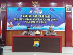 Polres Gowa Gelar Analisa Dan Evaluasi Realisasi Serap Anggaran Semester II T.A.2022 