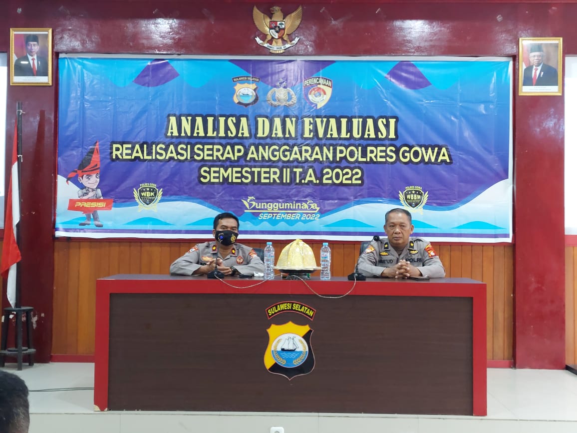 Polres Gowa Gelar Analisa Dan Evaluasi Realisasi Serap Anggaran Semester II T.A.2022 