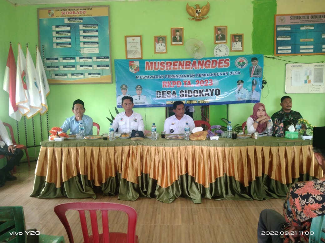 Desa Sidokayo Kecamatan Abung tinggi Gelar Musrenbang Desa,Rapat Selenggarakan di Kantor Desa