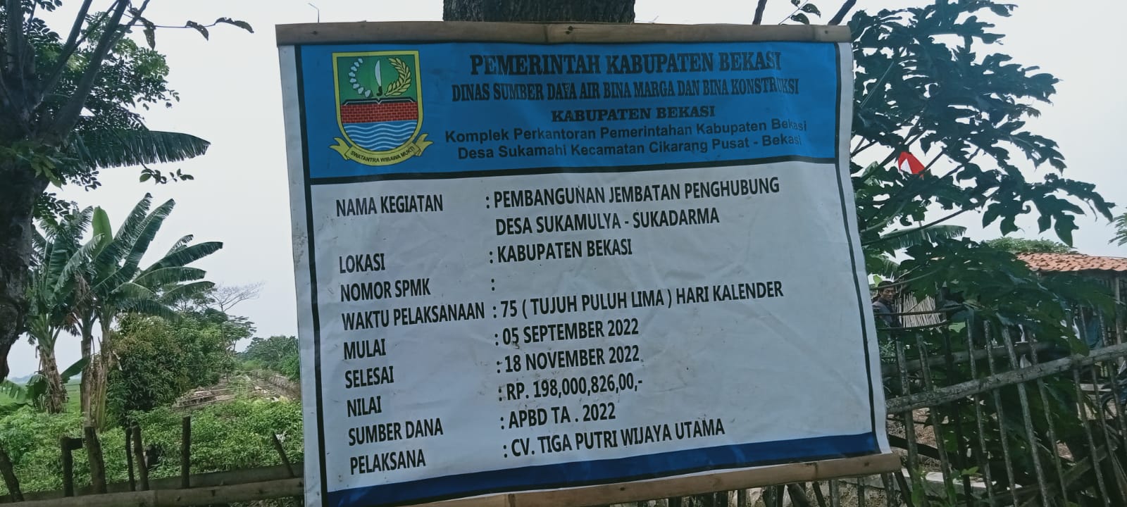 Pembangunan Jembatan Penghubung Desa Sukamulya ke Desa Sukadarma Tidak Memperhatikan Kenyamanan Pengguna Serta Rawan Menimbulkan Kecelakaan