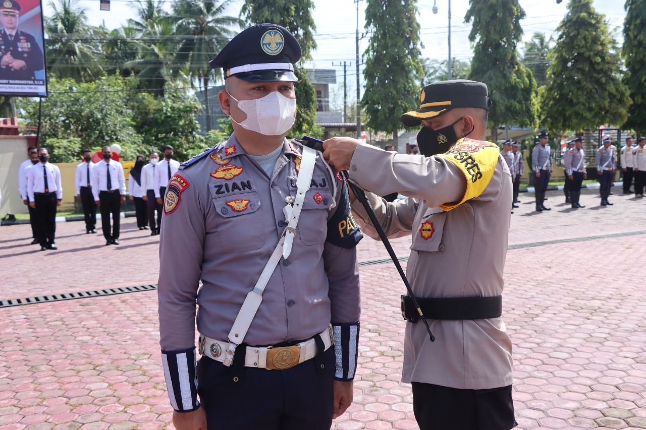 Kapolres Aceh Timur Pimpin Apel Gelar Pasukan Operasi Zebra Seulawah 2022