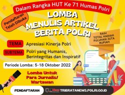 Divisi Humas Polri Gelar Lomba Menulis Artikel Berita untuk Jurnalis, Ini Syaratnya!