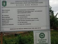 Miris,Proyek Peningkatan Jalan Bengkayang-Suti Semarang Diduga Menggunakan Material Limbah PETI.