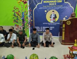 Kapolsek Somba Opu Hadiri Kegiatan Maulid Nabi Muhammad SAW 1444 H di masjid Al Qadri.