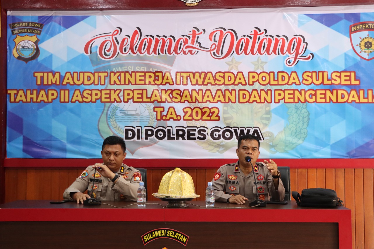 Itwasda Polda Sulsel Laksanakan Audit Kinerja Tahap II T.A 2022 di Polres Gowa