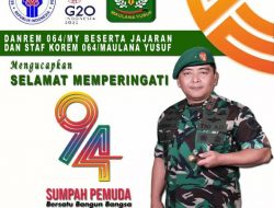 Pesan Danrem 064/MY, Brigjen TNI Tatang Subarna Di Hari Sumpah Pemuda