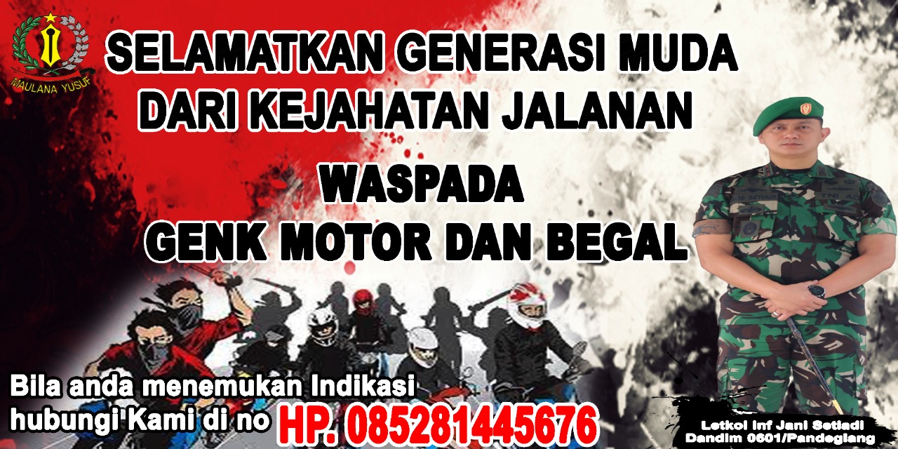 Cegah Aksi Gengster dan Tawuran Pelajar, Dandim 0601/Pandeglang Sebar Call Center Pengaduan