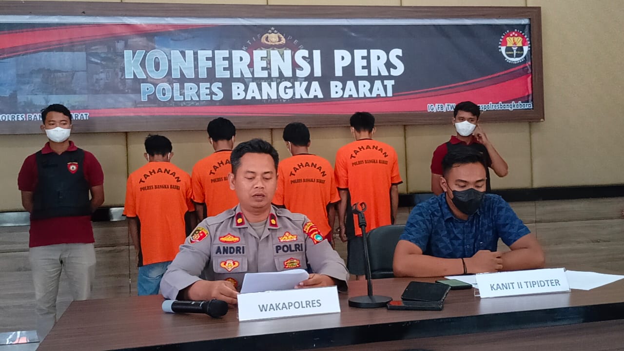 Amankan 5 Orang Pelaku dalam Operasi Peti Menumbing 2022 Polres Bangka Barat