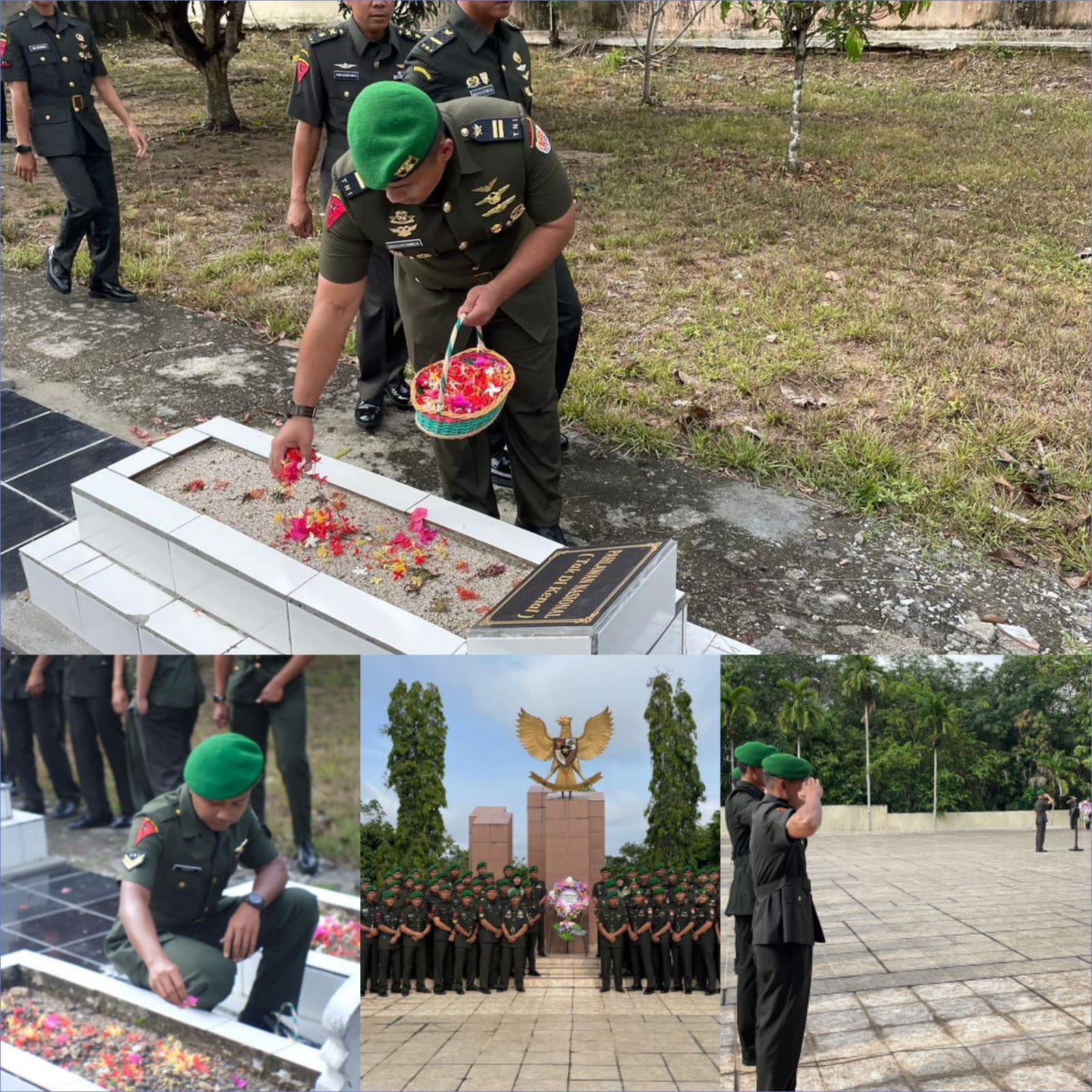 Memperingati HUT Penerbad yang ke-63 Skadron-12/Serbu dan Lanudad Gatot Soebroto mengadakan Ziarah dan tabur bunga di Taman Makam Pahlawan