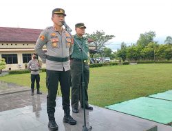 Polres Bangka Barat Apel Gabungan Dalam Rangka Sinergitas TNI-Polri