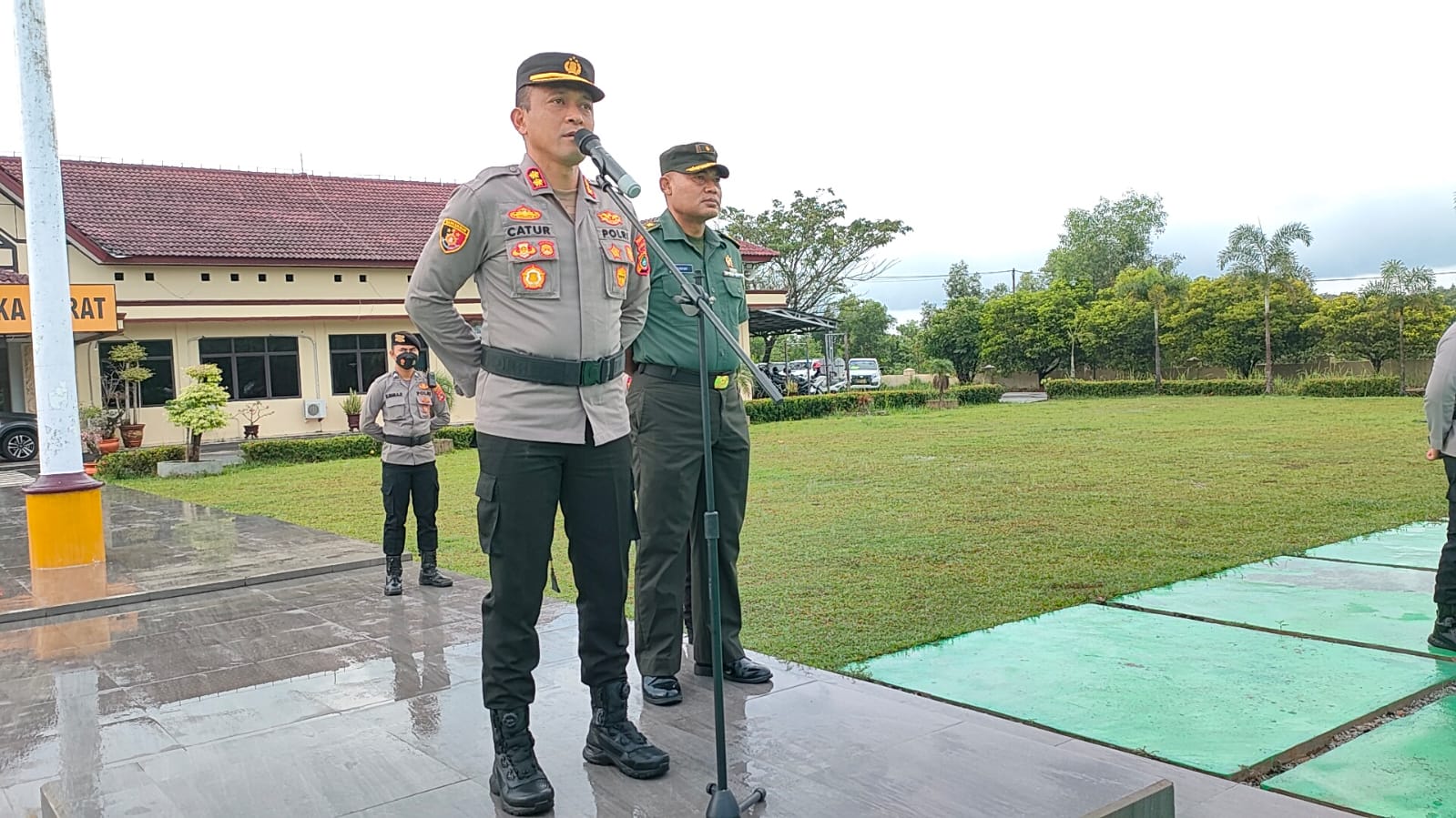 Polres Bangka Barat Apel Gabungan Dalam Rangka Sinergitas TNI-Polri