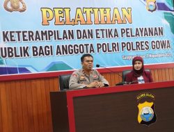 Tingkatkan Pelayanan Pada Masyarakat, Polres Gowa Gelar Pelatihan dan Etika Pelayanan Publik