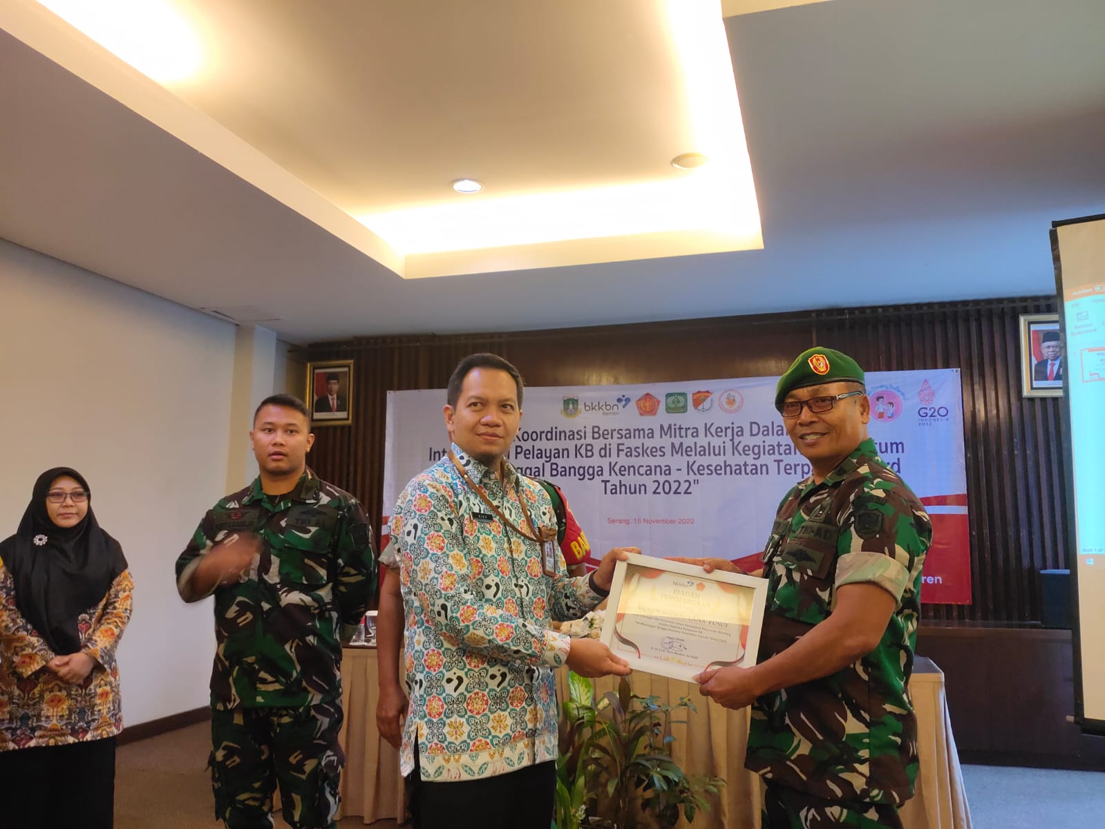 Korem 064/MY Raih Penghargaan Sebagai Korem Terbaik dari BKKBN Pusat