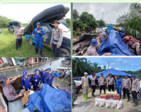 Misi Kemanusiaan, Polres Aceh Timur Kirim Personel dan Dua Rubber Boat Bantu Penanganan Banjir di Aceh Tamiang