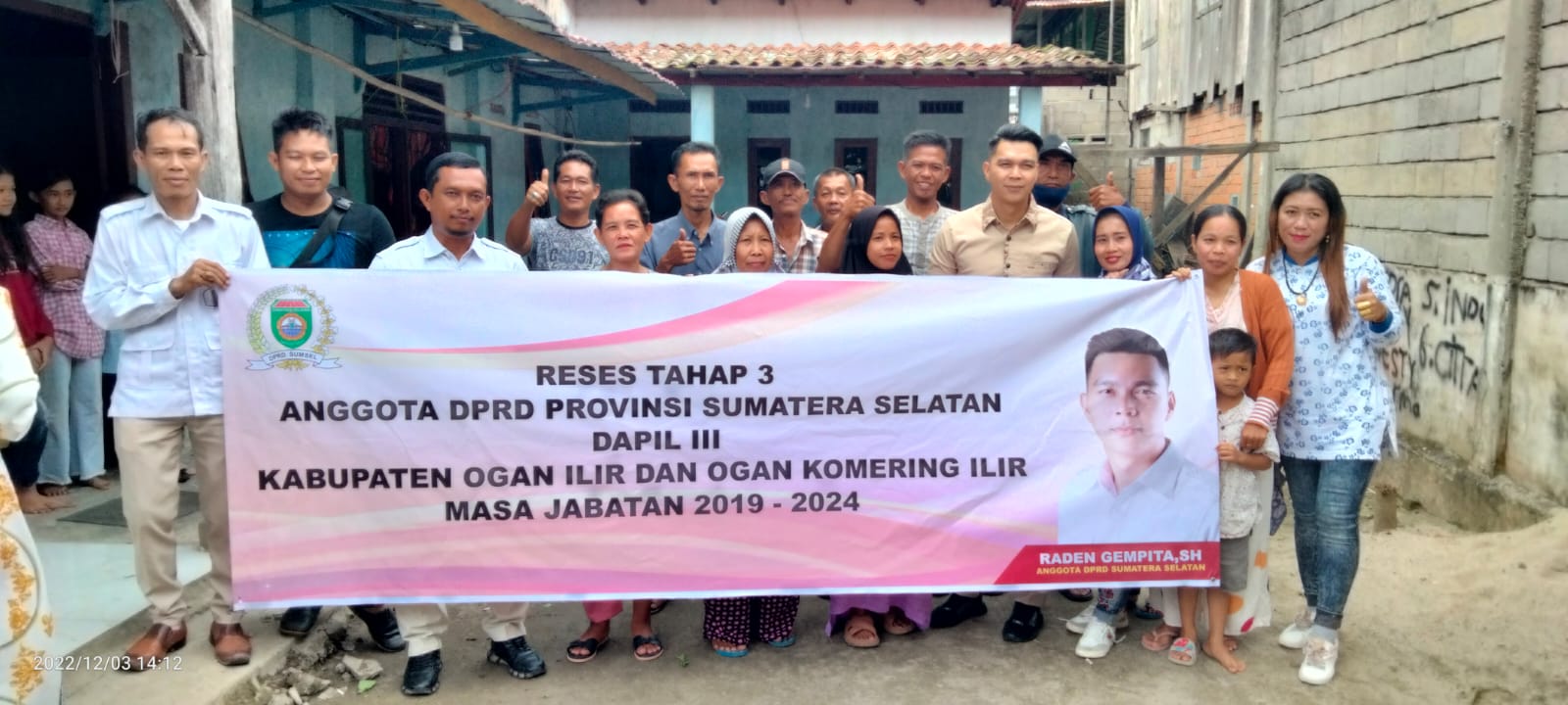 Gelar Reses, Anggota DPRD Sumsel Dapil Tiga Partai Gerindra Raden Gempita Serap Aspirasi Warga Kecamatan Kayuagung.