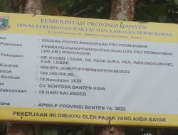 Pengerjaan Proyek Paving Blok Dinas Perkim Provinsi Banten Terkesan Asal Jadi, Kades Padasuka Tuding Pelaksana Manfaatkan Swadaya Masyarakat.