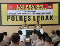 Jelang Nataru, Polres Lebak Adakan Latihan Pra Ops Lilin Maung 2022 di Aula Sanika Satyawad