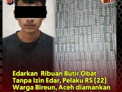 Edarkan Obat Tanpa Izin Edar, Seorang Warga Aceh diamankan Sat Resnarkoba Polres Lebak