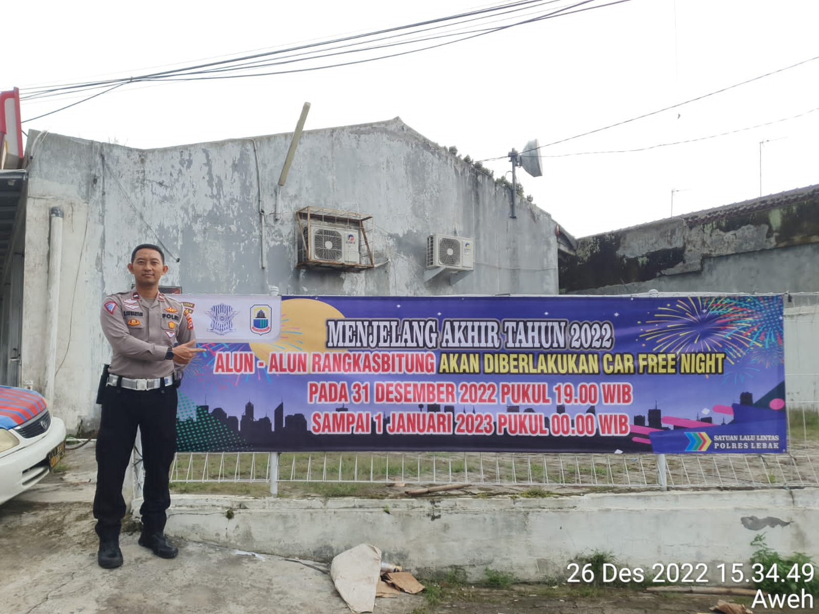 Jelang Malam Tahun Baru, Sat Lantas Polres Lebak Sosialisasikan Car Free Night di Alun-alun Rangkasbitung