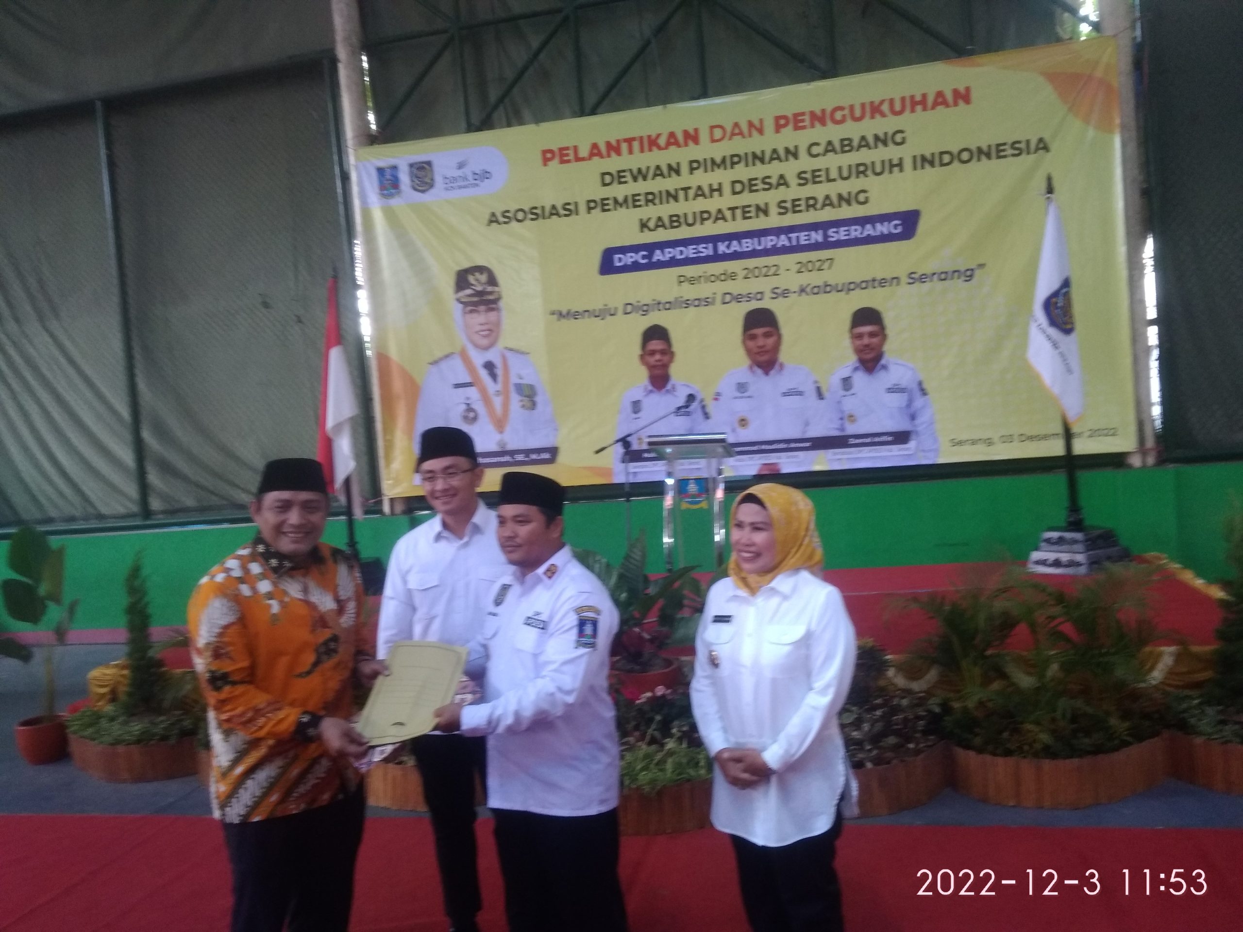 APDESI Provinsi Banten Lantik Dan Kukuhkan pengurus APDESI Kabupaten Serang