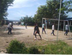 Persiapan hari penyambutan Pertandingan cabang olah raga antar Sekolah Persami di SMA Negeri 20 Pangkep