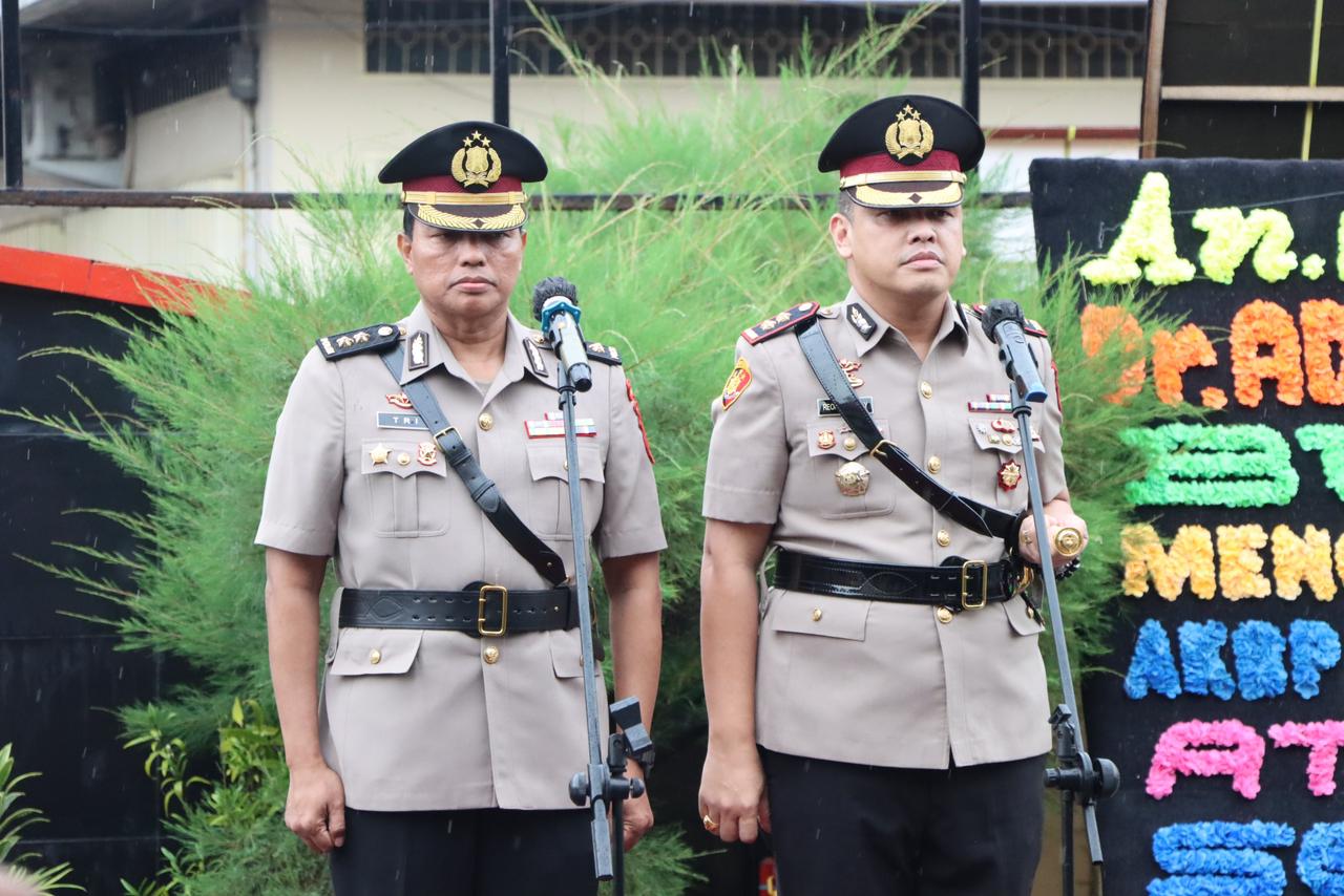 Polres Gowa Gelar Upacara Penyambutan dan Pelepasan Kapolres