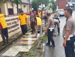 Jaga Kebersihan Mako, Personil Polsek Somba Opu Laksanakan Korve Bersama.*