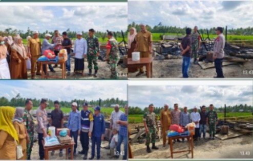 Kapolsek Darul Ihsan Serahkan Bantuan Tanggap Darurat Kepada Korban Kebakaran