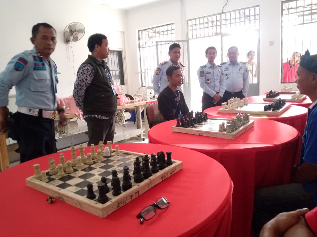 Disambangi Grand Master Catur Nasional, Lapas Rangkasbitung Gelar Latih tanding Catur