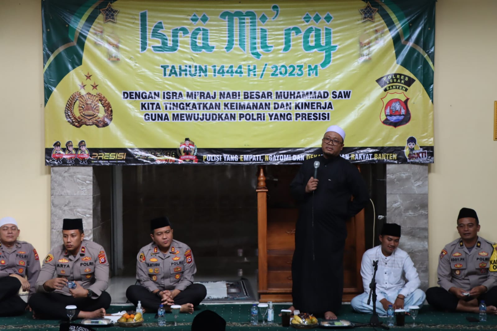 Kapolres Lebak Hadiri Peringatan Isra Mi’raj tahun 1444 H / 2023 M di Masjid Al Fitrah Polres Lebak