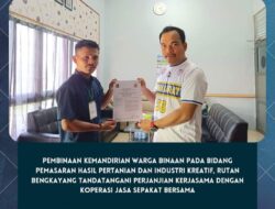 RUTAN KELAS IIB BENGKAYANG JALIN KERJASAMA DENGAN KOPERASI JASA YANG BERPENGALAMAN DIBIDANG PEMBINAAN KEWIRAUSAHAAN UNTUK WBP YANG SEDANG JALANI PEMBINAAN.