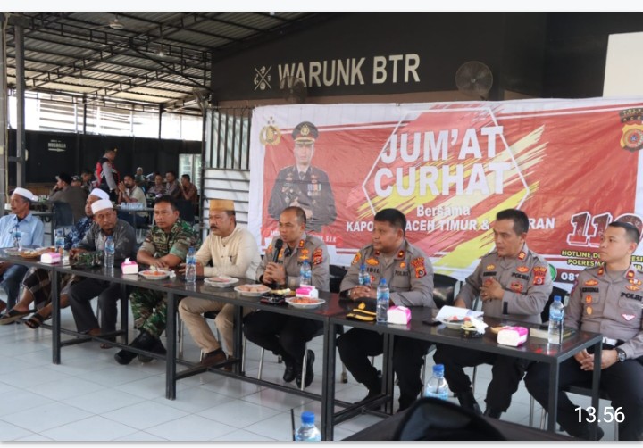 Kapolres Aceh Timur Silaturahmi Bersama Warga Peureulak dalam Program Jumat Curhat