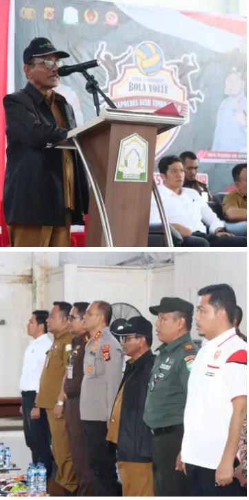 PJ BUPATI ACEH TIMUR HADIR PADA TURNAMEN BOLA VOLLY KAPOLRES ACEH TIMUR CUP 2023