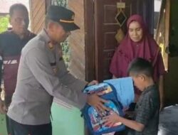 Jelang Tahun Ajaran Baru, Polsek Serbajadi Polres Aceh Timur Bantu Peralatan Sekolah Kepada Anak Yatim