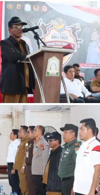 PJ BUPATI ACEH TIMUR HADIR PADA TURNAMEN BOLA VOLLY KAPOLRES ACEH TIMUR CUP 2023