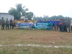 Gandeng KarangTaruna Desa Cibuah Danramil 0302/Warunggunung buka turnamen sepak Bola antar RW