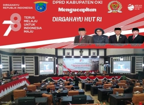 Rapat Paripurna XXI Masa Sidang III Dewan Perwakilan Rakyat Daerah Kabupaten OKI, Anggota DPRD OKI Mendengarkan Pidato Kenegaraan Presiden Republik Indonesia