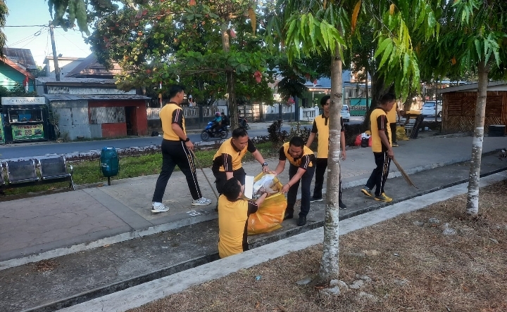 Polres Takalar Gelar Kerja Bakti Menyambut HUT RI ke-78